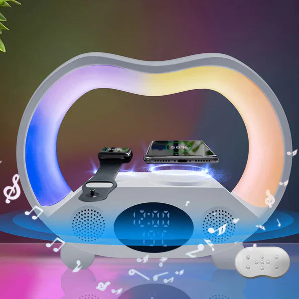 2025 New 6 In 1 Smart Remote Control Bluetooth-compatible Ambience Intelligent LED Table Lamp Multi-function Wireless Charger Night Light Bluetooth-compatible Speaker